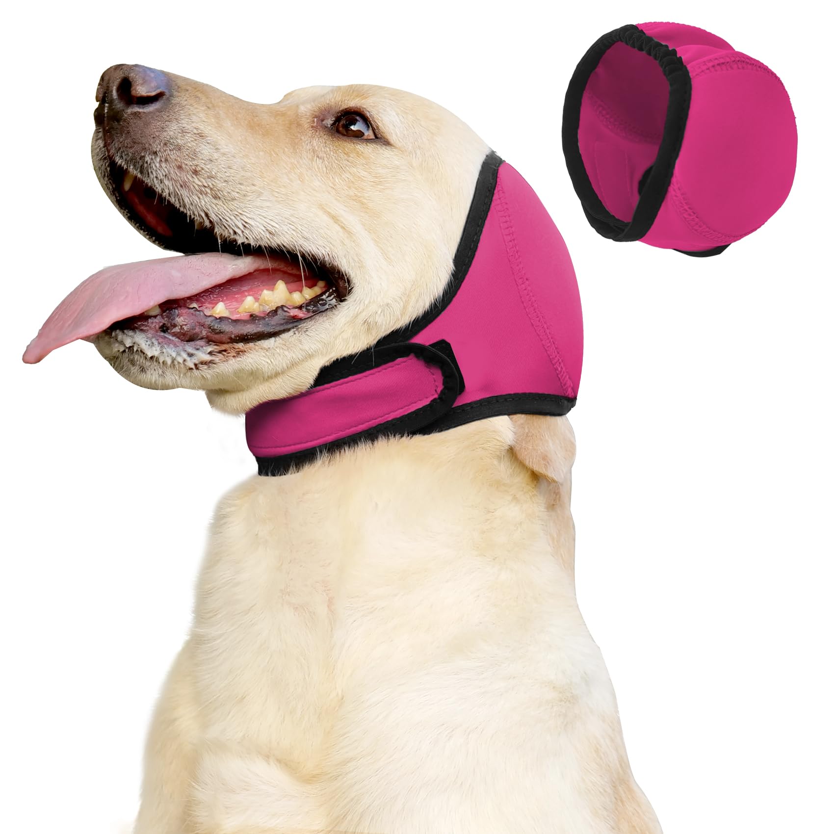 JOHNBOLIN dog ear muffs pink hoodie protect ears during grooming and warmth