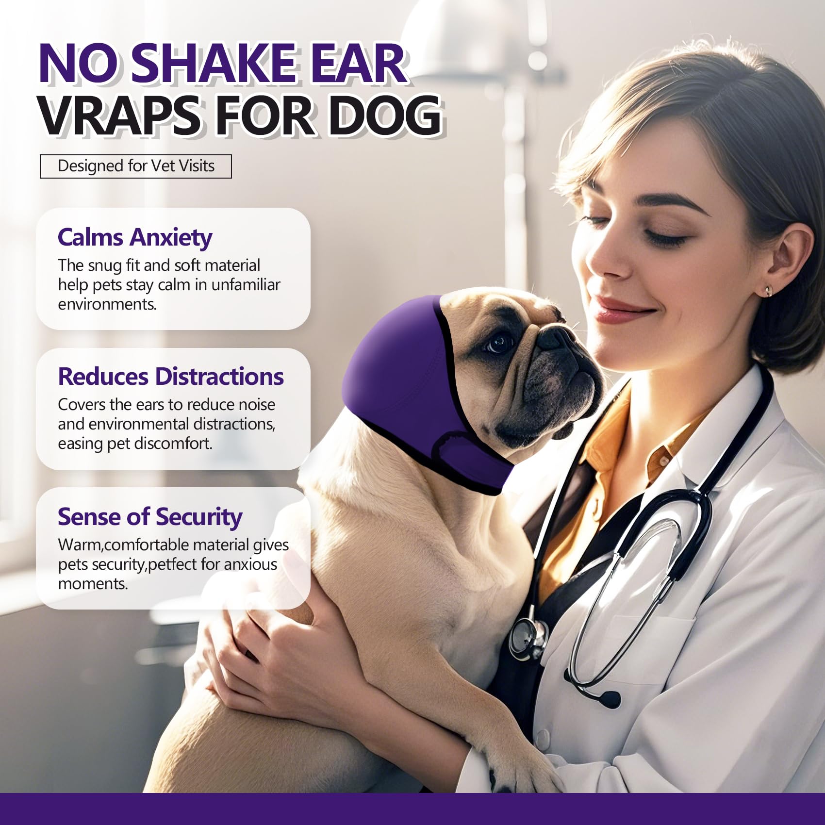JOHNBOLIN dog ear wrap keeps ears dry while drying fur.