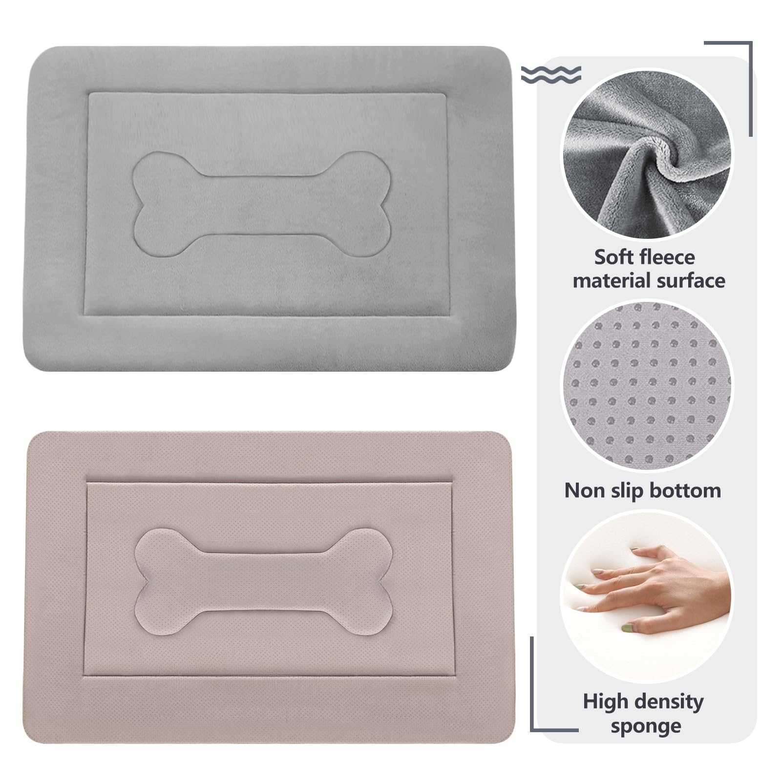 JoicyCo 42-inch crate pad with non-slip bottom for stable placement.