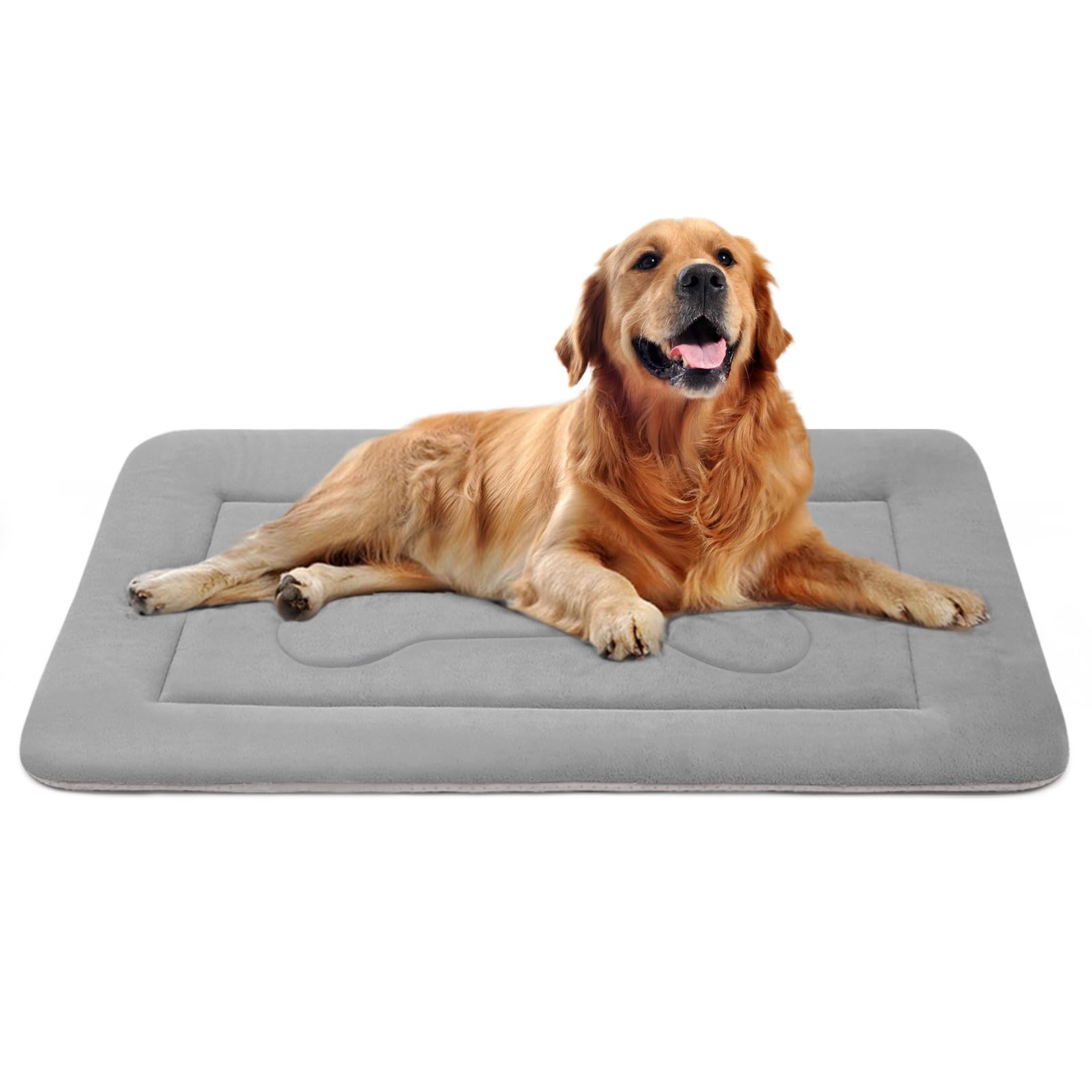 JoicyCo large dog bed with soft fleece cover for cozy lounging.