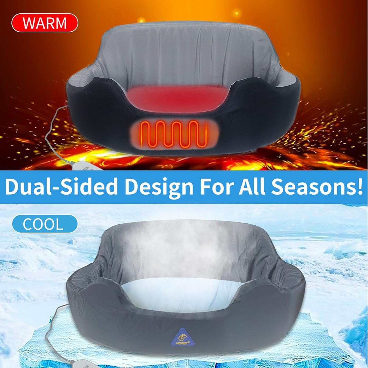 JOJOPEPE bed offers three heat levels for customizable warmth.
