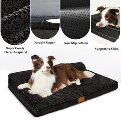 Jolifield large 36x24 inch bed for bigger dogs in black