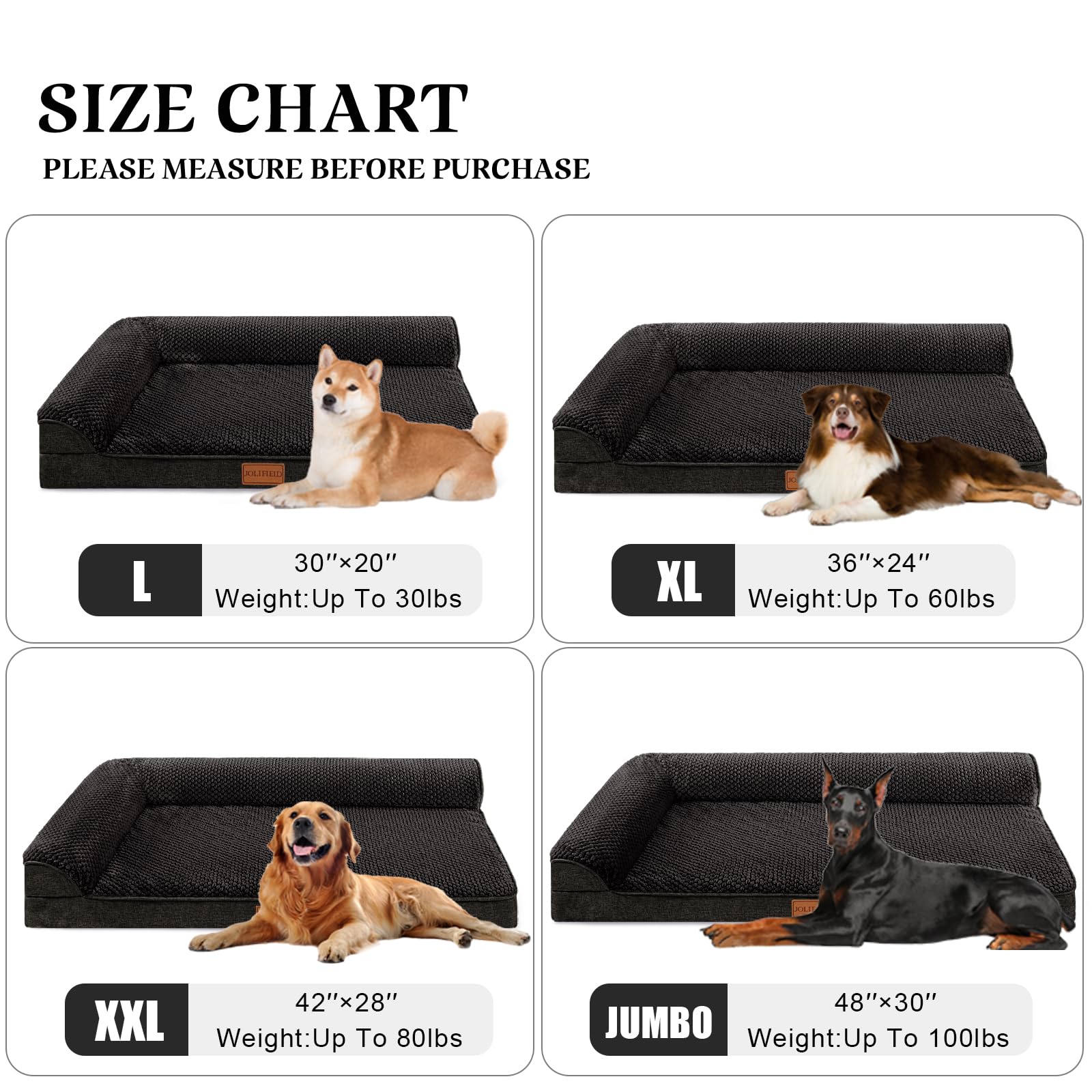 Jolifield non-slip base helps keep the bed in place