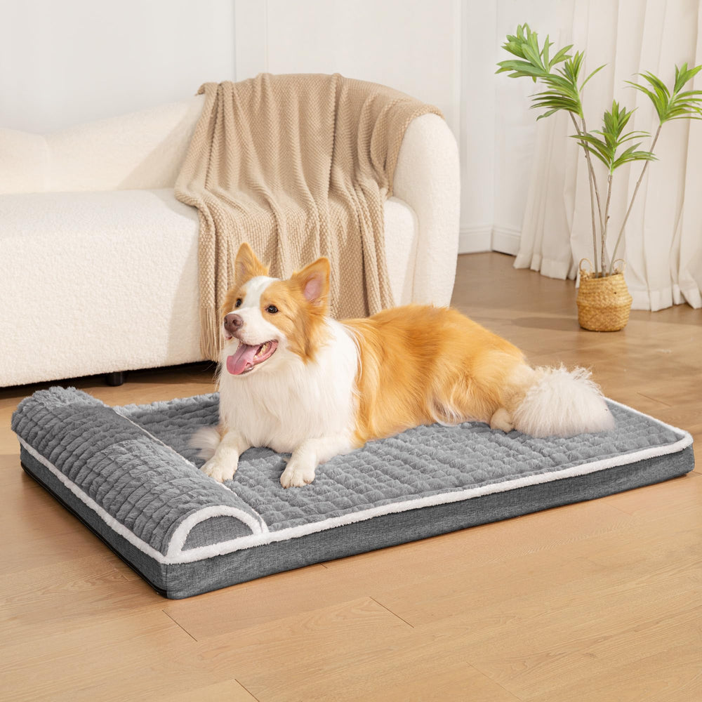 Jolifield Orthopedic XL dog bed side profile highlights sturdy, non-slip base.