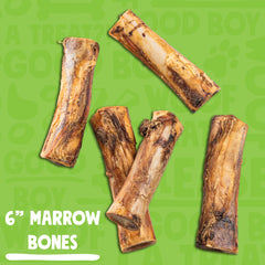 Close-up texture of Jolly Barks marrow bones showing ridges for chewing.