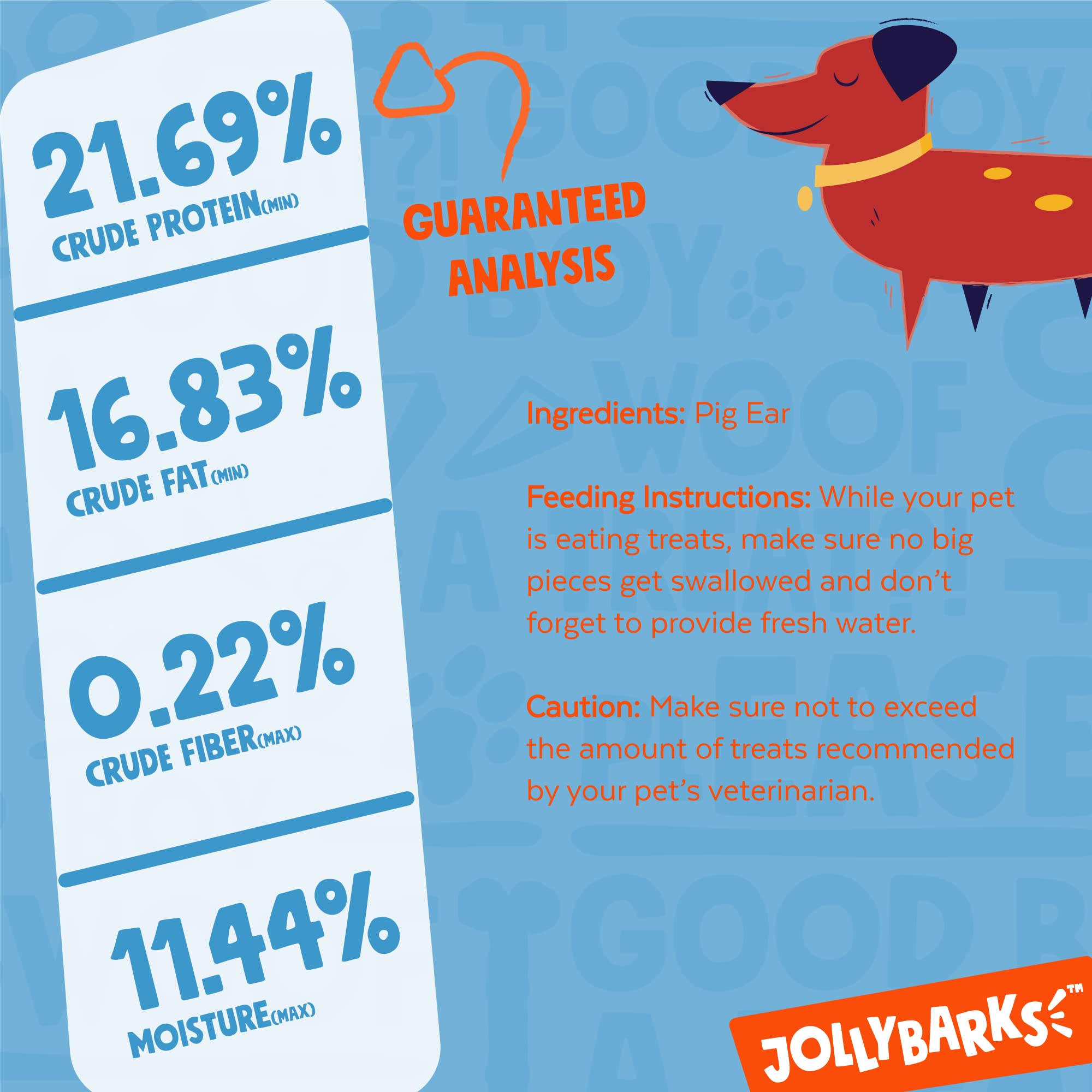 Single-ingredient Jolly Barks dog treat, simple and digestible for dogs.