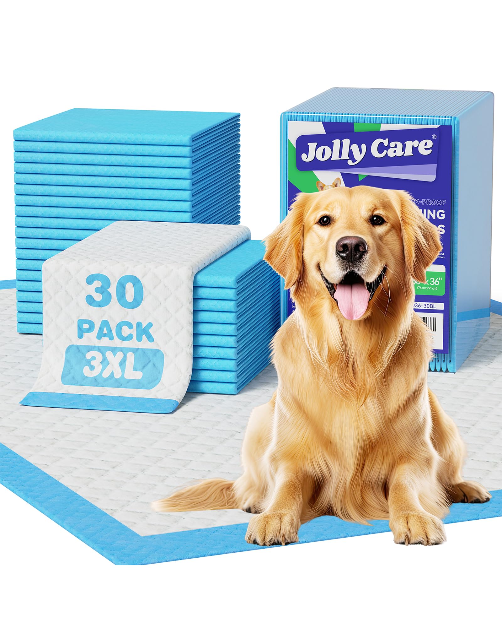 Jolly Care XXXL pee pad unfolded on floor to show size and absorbency