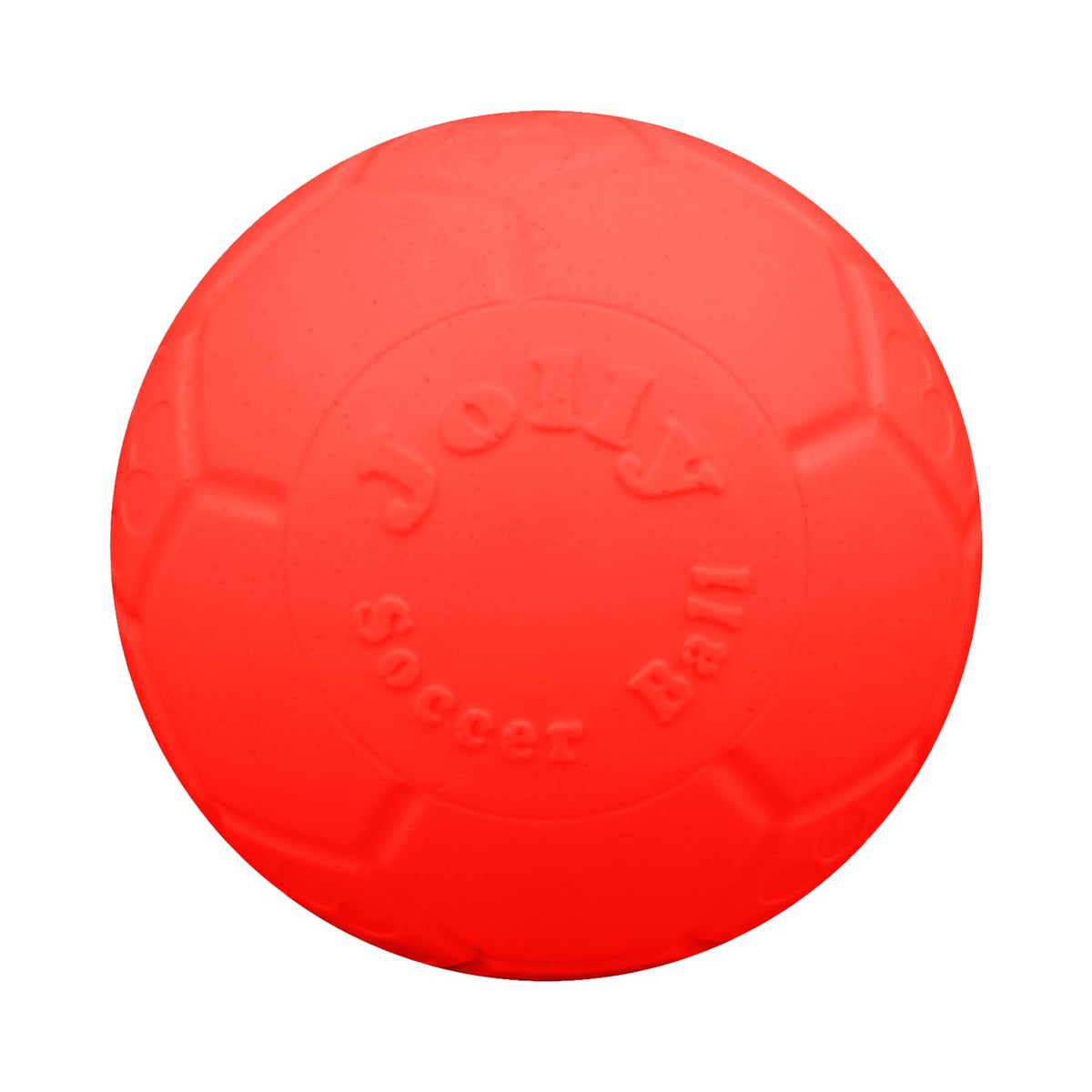 The large orange Jolly Pets ball floats for water retrieval and fetch.