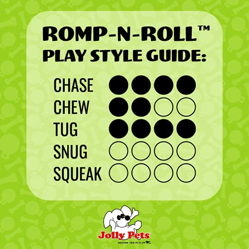 Jolly Pets Romp-n-Roll large blue ball image showing USA-made quality.