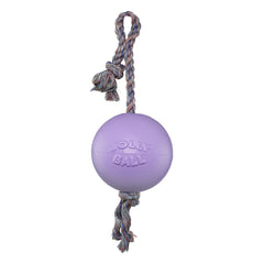 Jolly Pets Romp-n-Roll large light-purple ball with rope for water fetch and tug play