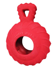 Jolly Pets Tuff Treader handle close-up shows durable chew for strong chewers