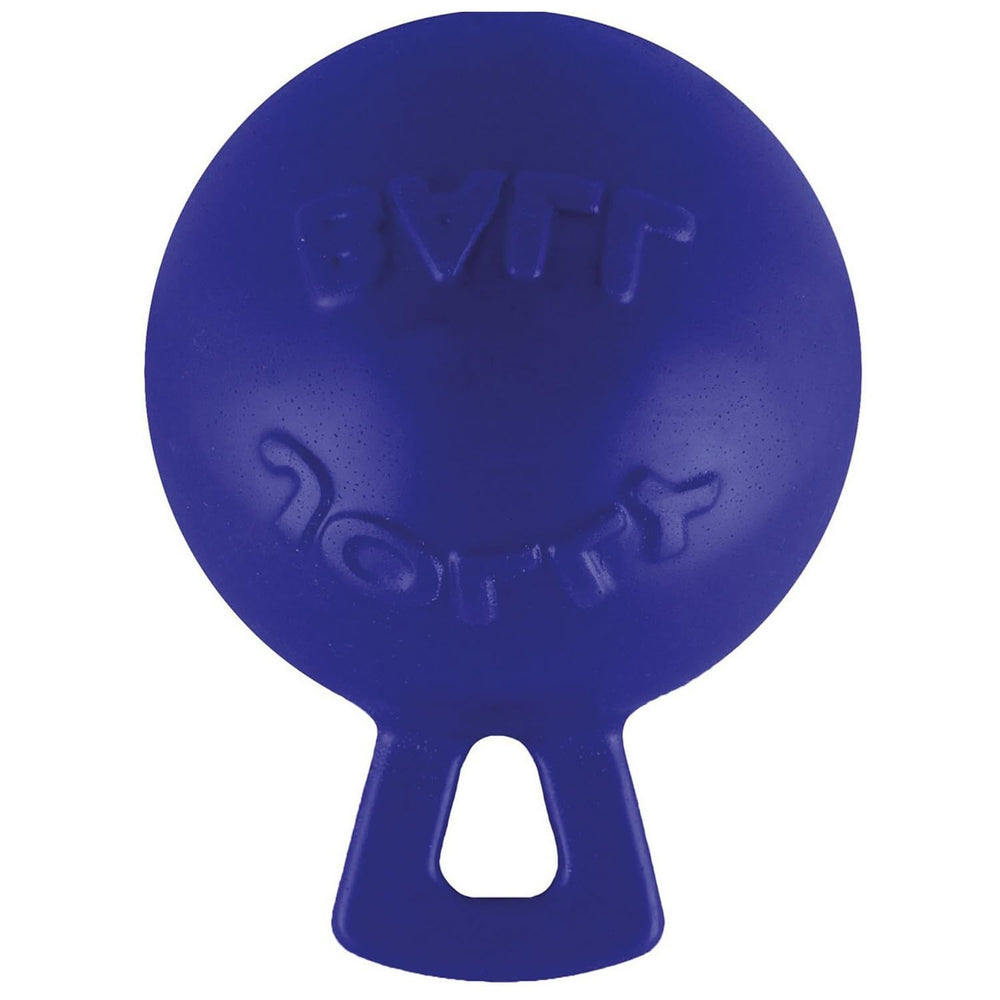 Jolly Pets Tug-n-Toss durable handle improves grabbing and throwing.