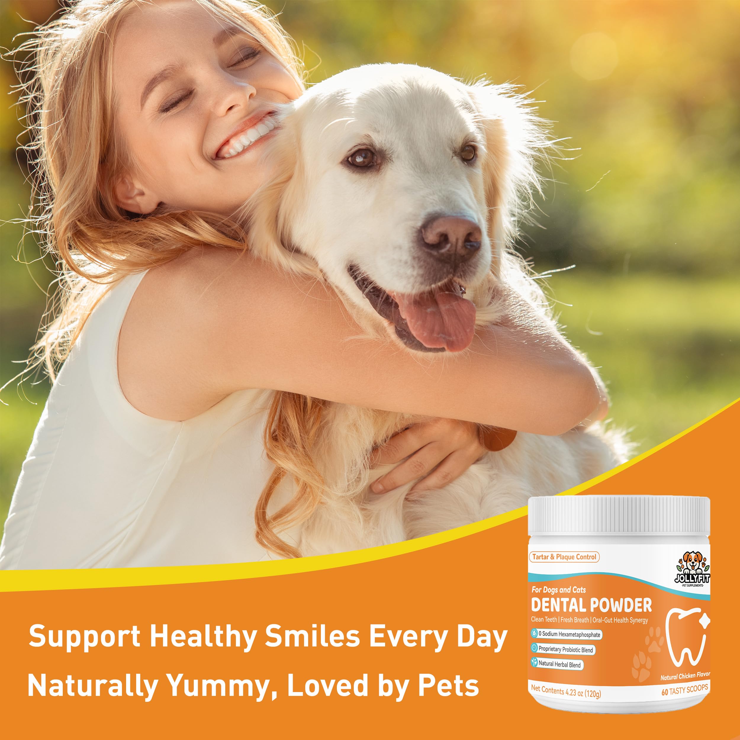 Jollyfit coconut oil and yucca in powder form for natural breath freshness.