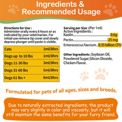 Jollyfit kaolin-pectin cat paste packaging highlights stool firming aid.