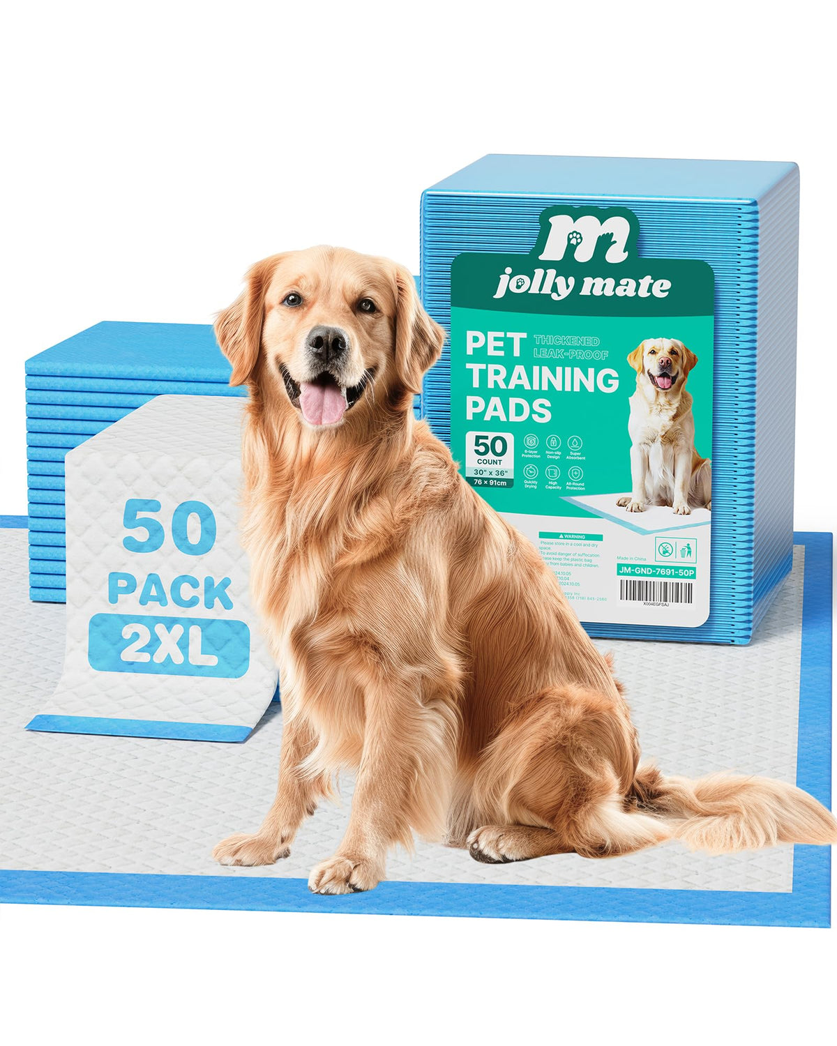 JollyMate 30x36 XXL dog pee pad for large dogs, ideal for training.