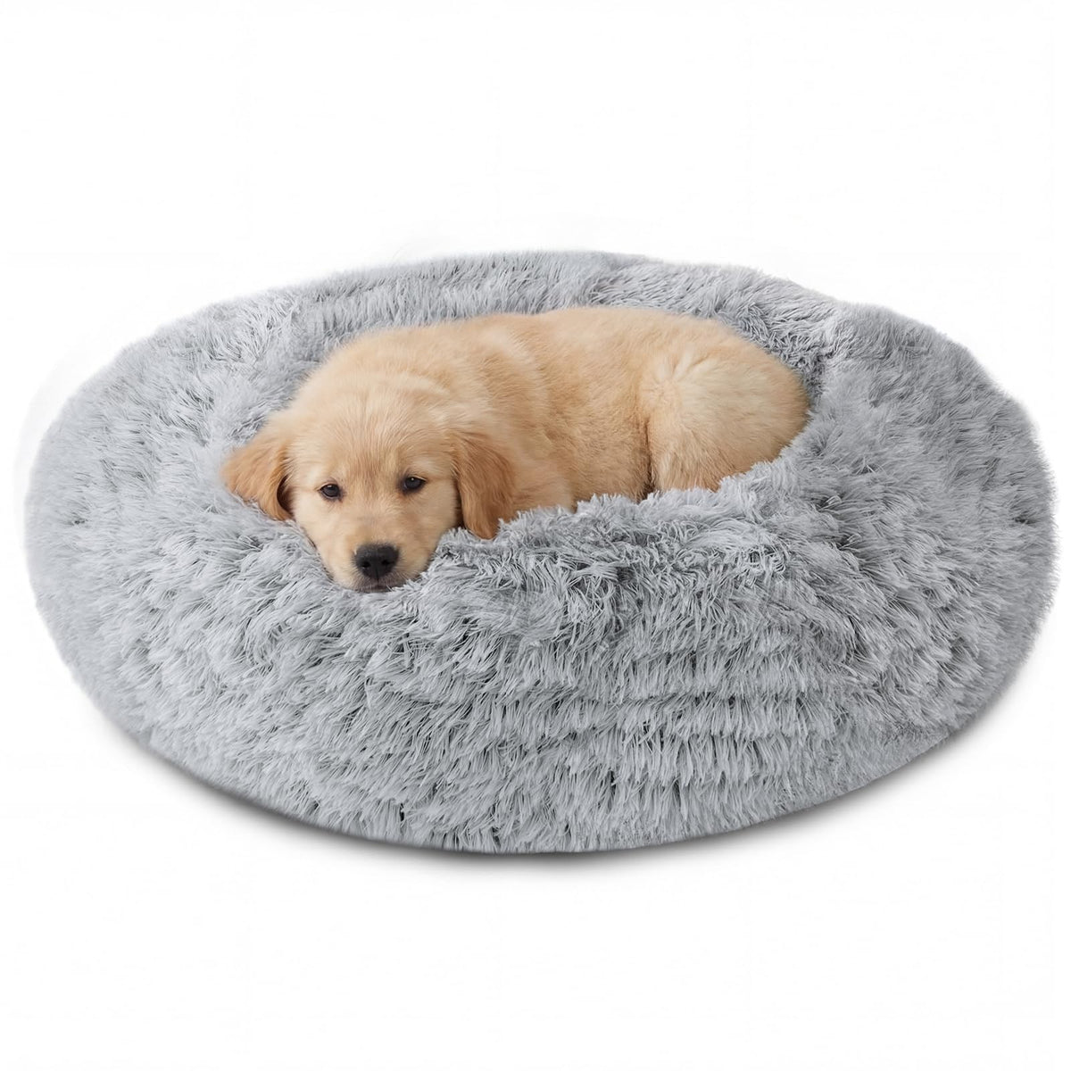 JOLLYVOGUE calming donut bed 27-inch round nest for safe, plush naps