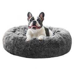 JOLLYVOGUE calming donut bed 27in for medium dogs; plush, secure rest