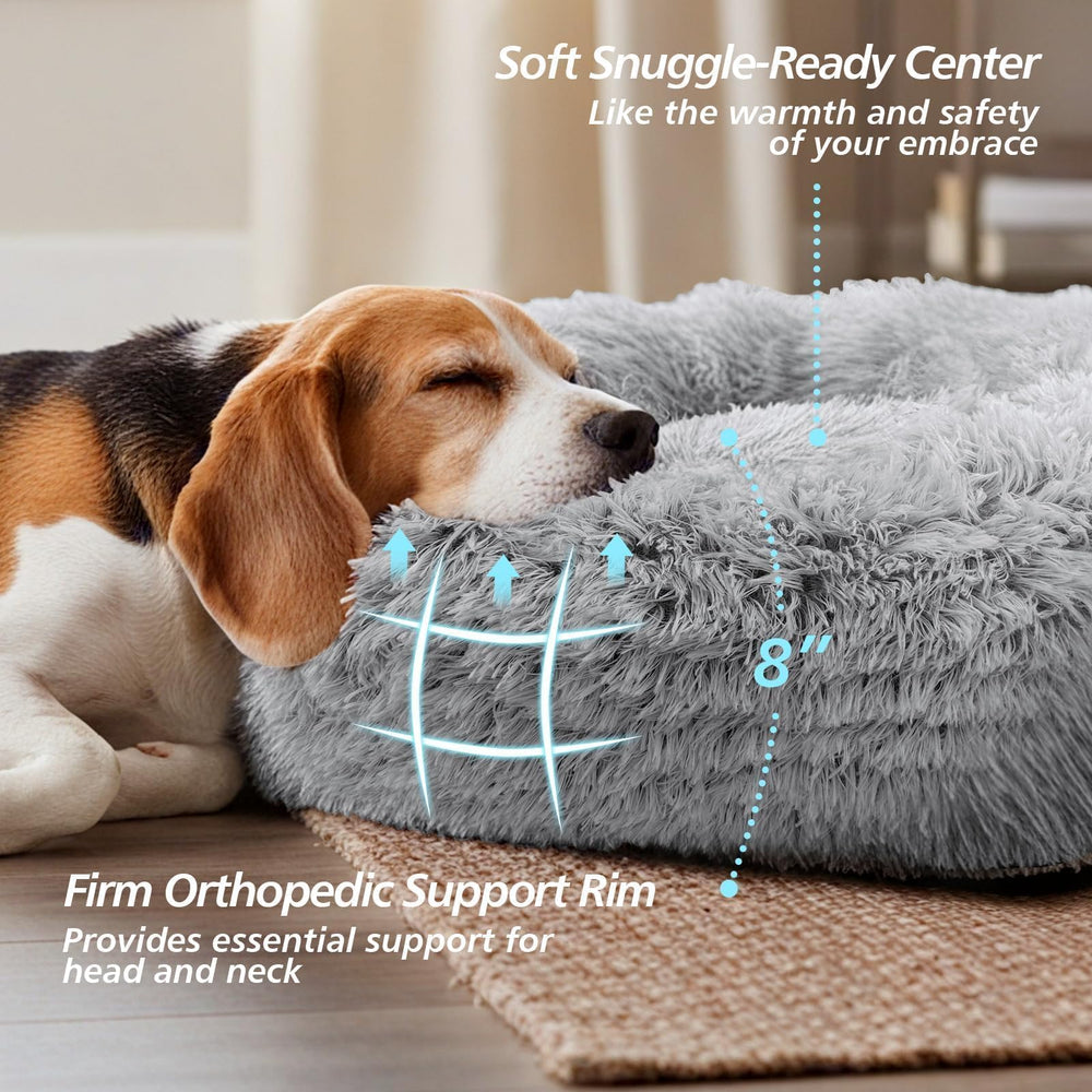 JOLLYVOGUE calming donut bed entrance shows easy access for dogs