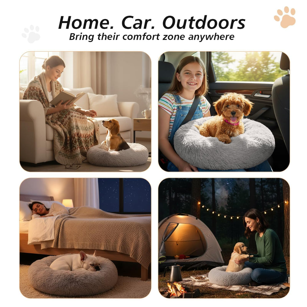 JOLLYVOGUE calming donut bed machine washable design for easy cleaning