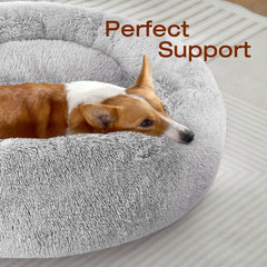JOLLYVOGUE calming pet bed with non-slip bottom for secure lounging.