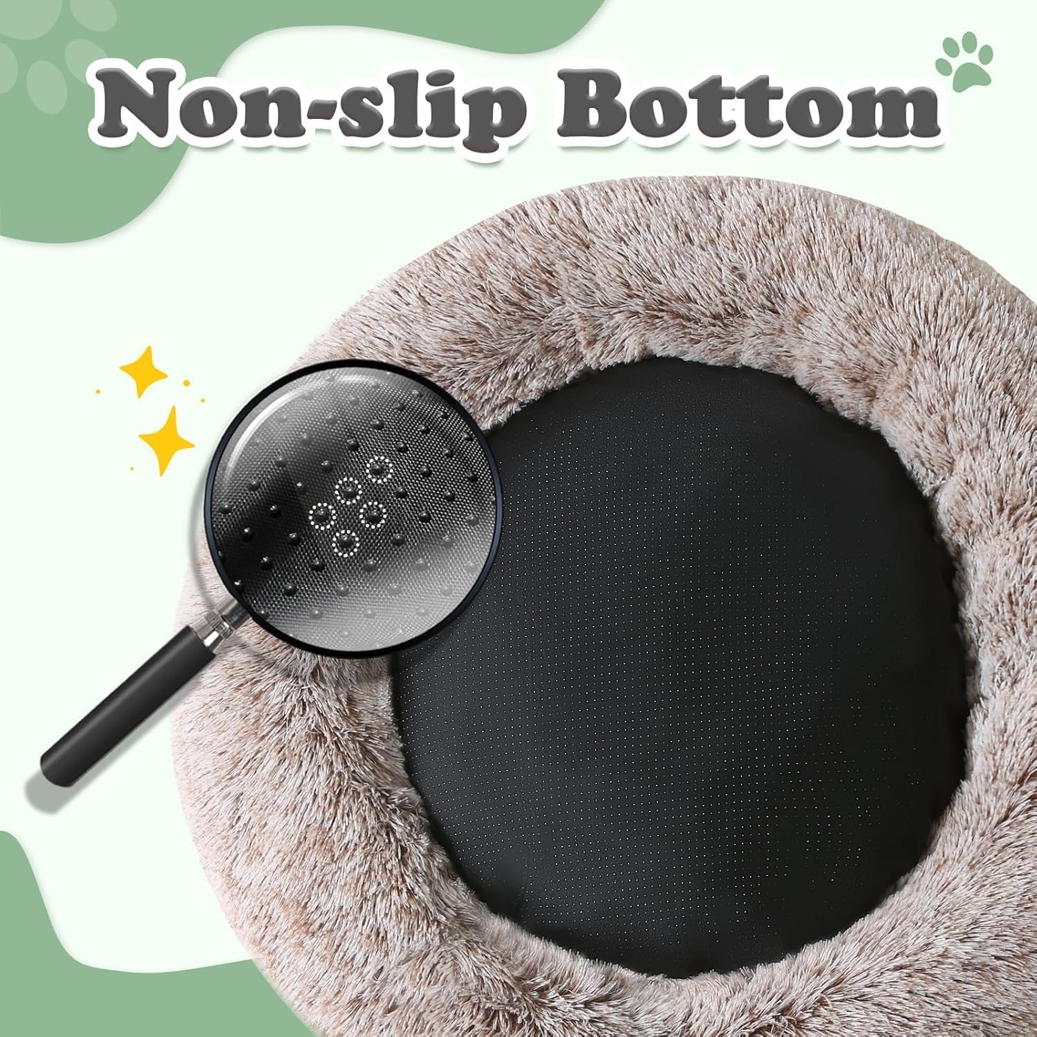 Non-slip bottom keeps the bed in place on smooth floors
