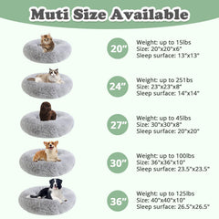 JOLLYVOGUE fluffy donut bed 36-inch for bigger dogs.