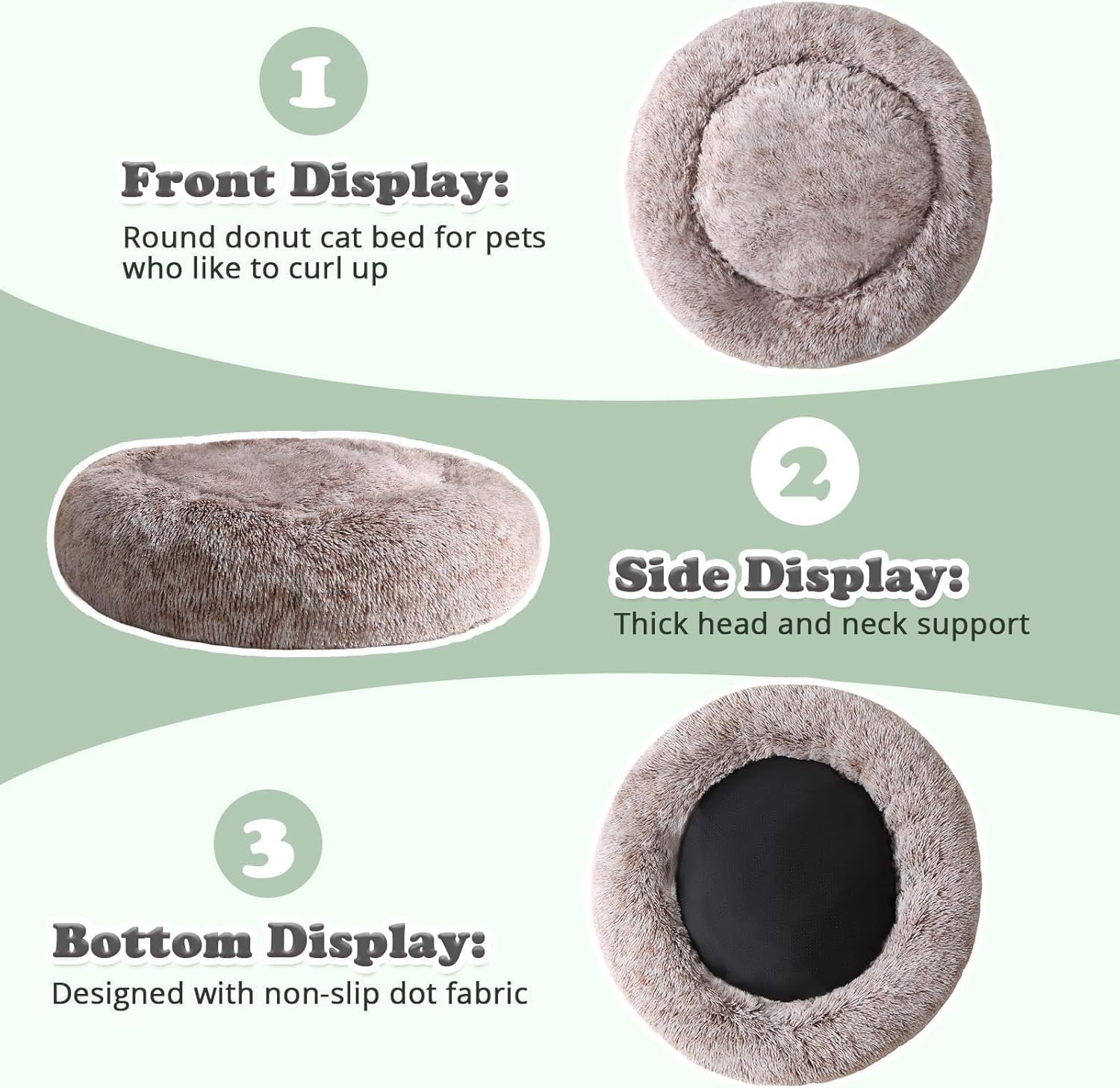 JOLLYVOGUE machine-washable dog bed for easy cleaning and care.