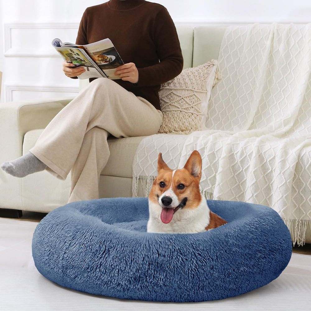 JOLLYVOGUE donut bed ideal for small to medium pets up to 50 pounds