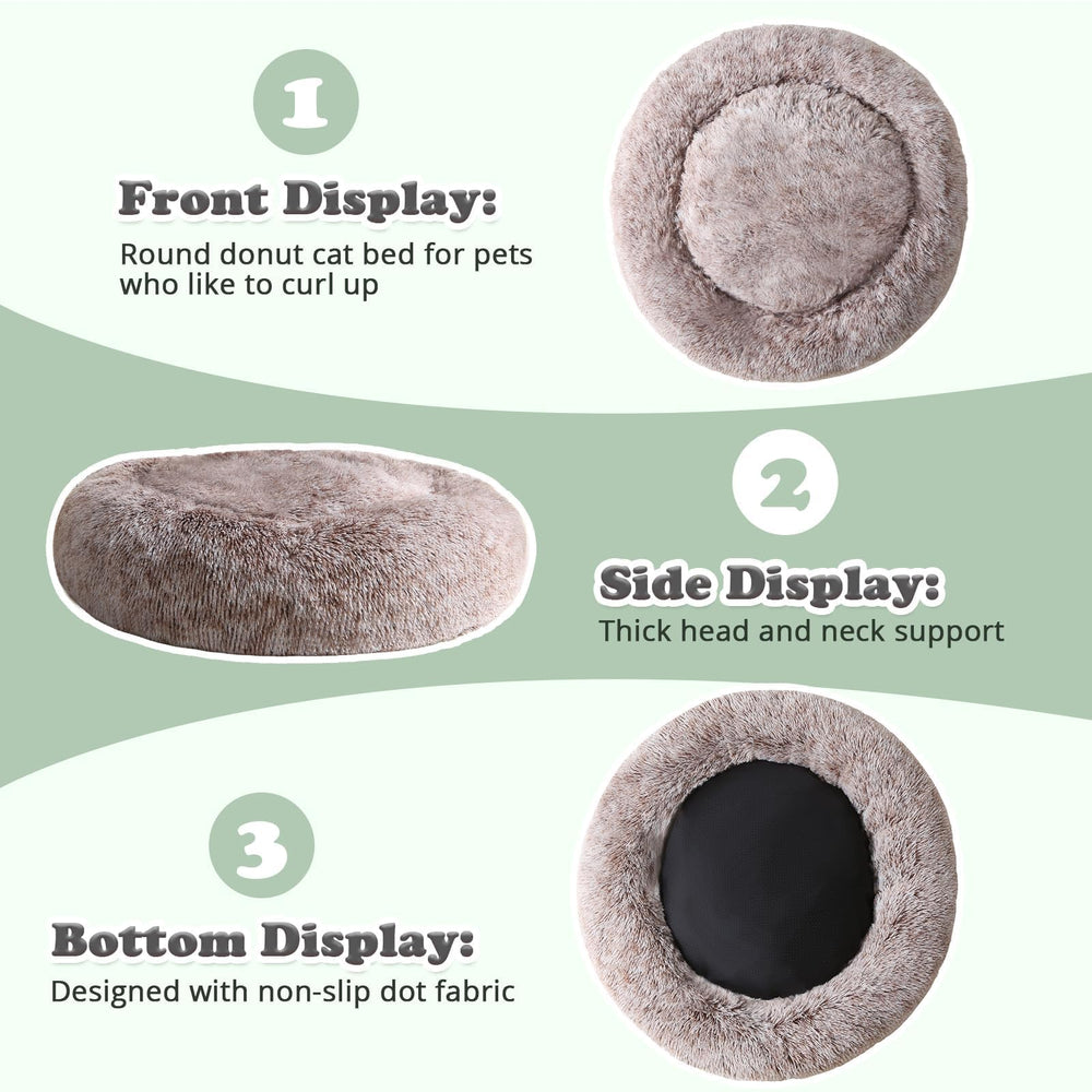 JOLLYVOGUE donut bed designed for small to medium pets for comfort