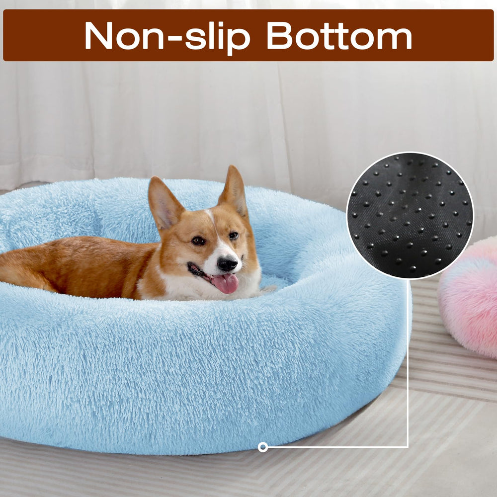 JOLLYVOGUE donut bed headrest detail demonstrates neck support and security.