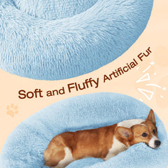 JOLLYVOGUE donut bed inside cushion emphasizes soft calming comfort for naps.
