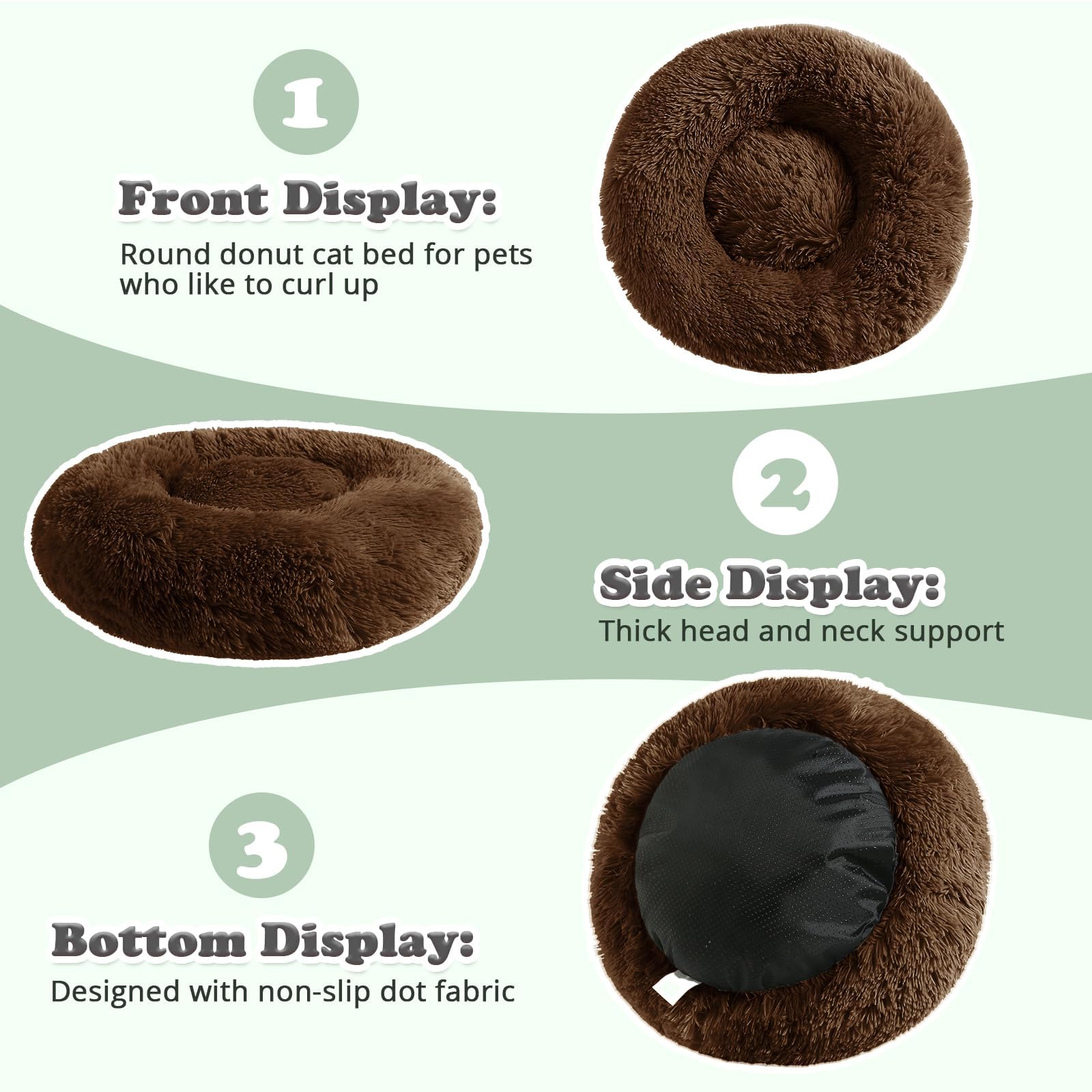JOLLYVOGUE donut bed machine-washable cover for easy cleaning