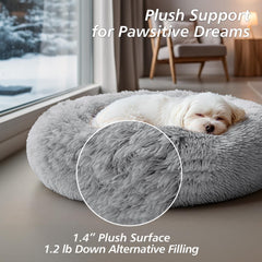 JOLLYVOGUE donut bed with non-slip base stays in place.