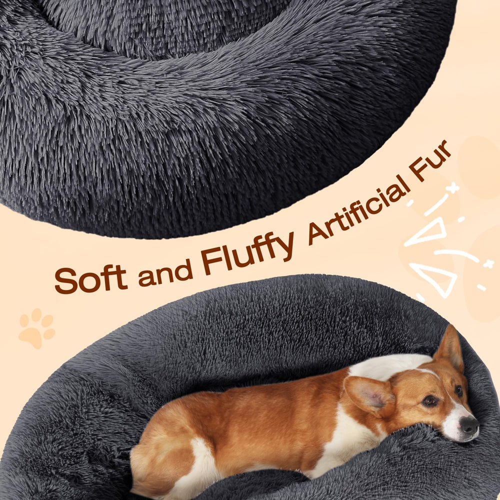 JOLLYVOGUE donut bed non-slip bottom keeps bed in place
