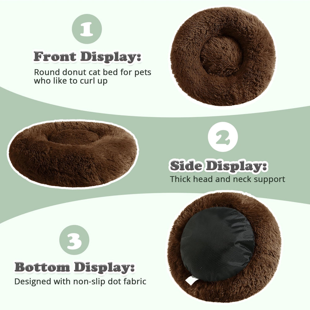 JOLLYVOGUE donut bed non-slip bottom keeps bed in place during play.