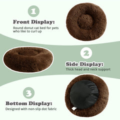 JOLLYVOGUE donut bed non-slip bottom keeps bed in place during play.