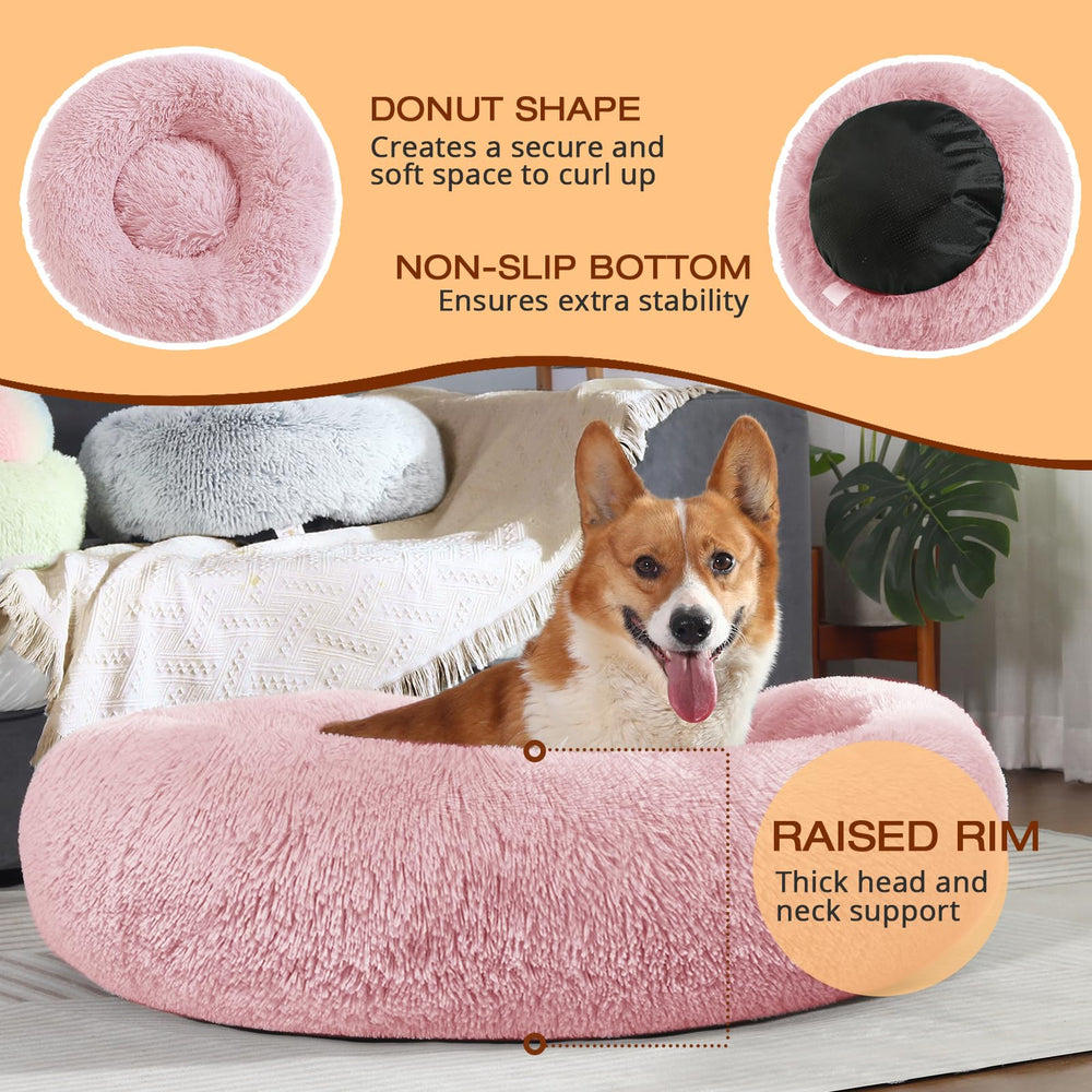 JOLLYVOGUE Donut Bed non-slip bottom keeps it in place during play.