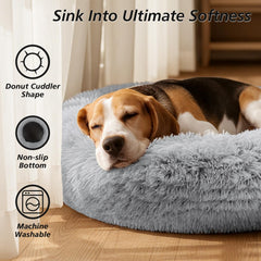 JOLLYVOGUE donut bed with raised rim for head and neck support.