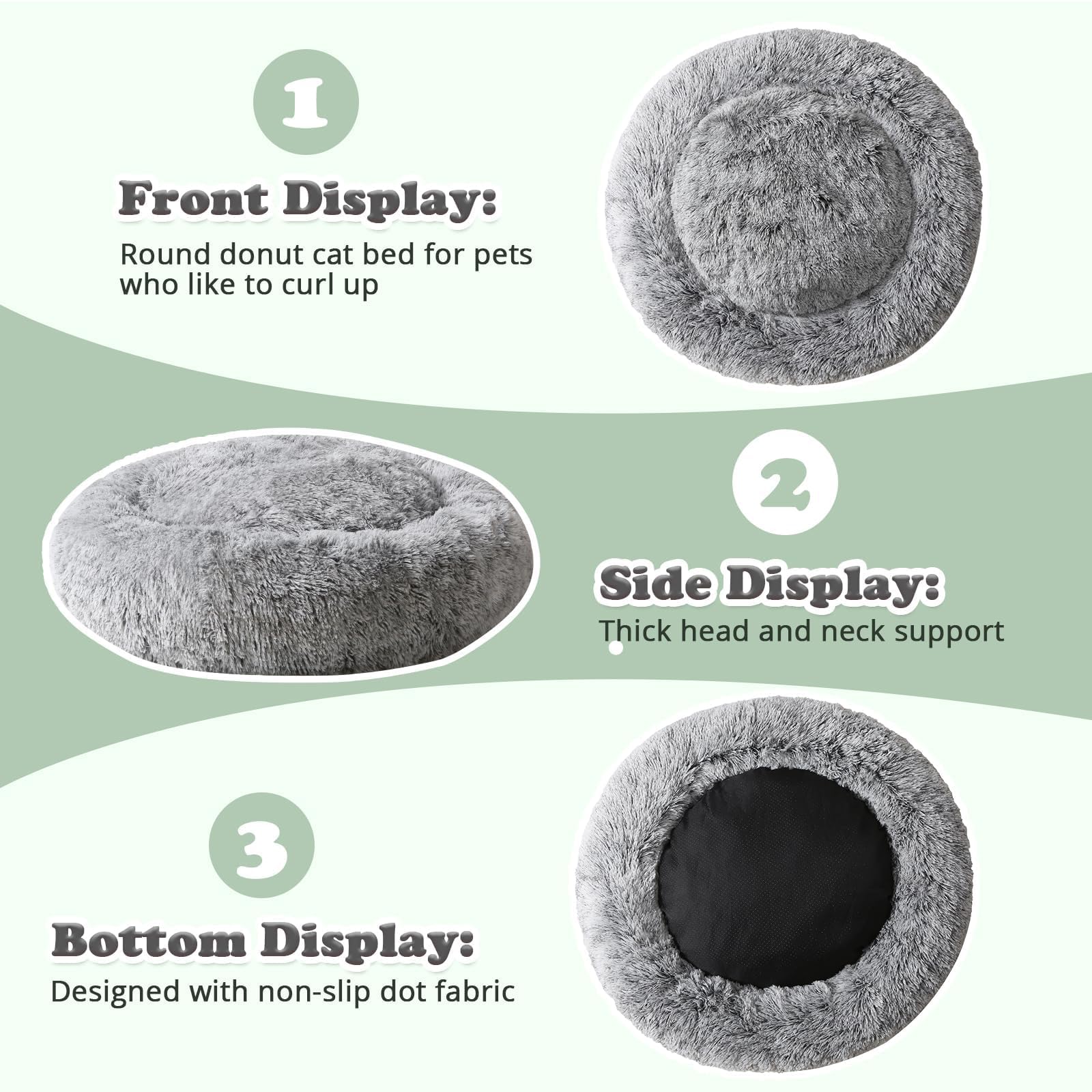 JOLLYVOGUE donut bed removable cover for easy washing