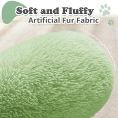 JOLLYVOGUE dog bed side view showing plush donut shape for curled sleeping