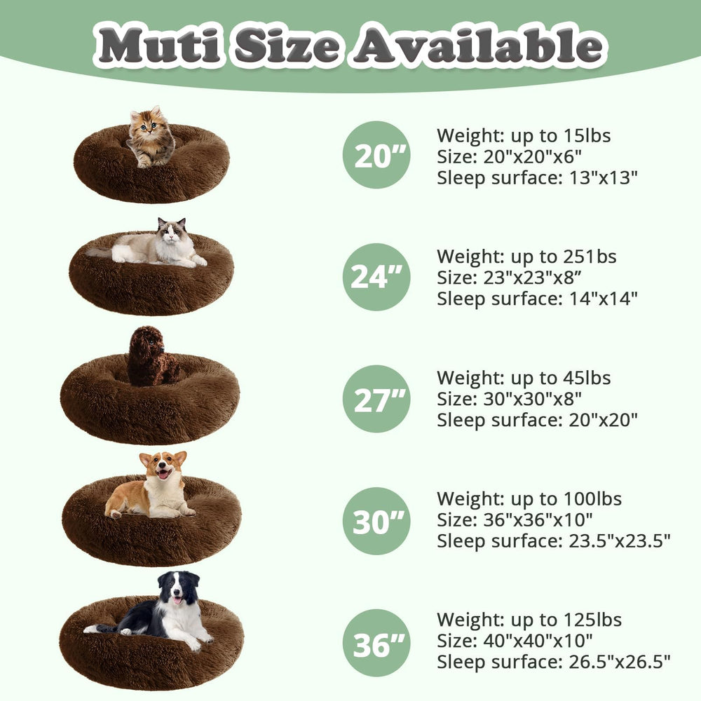 JOLLYVOGUE donut bed suitable for small to medium pets