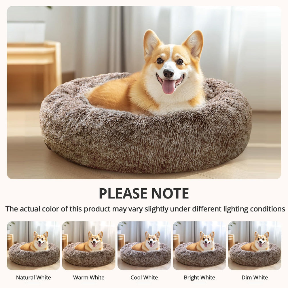 JOLLYVOGUE Donut Bed in smoke brown blends with home decor.