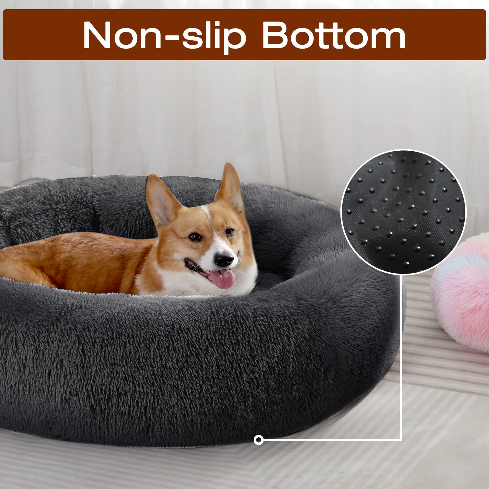 JOLLYVOGUE donut bed warm and inviting pet retreat