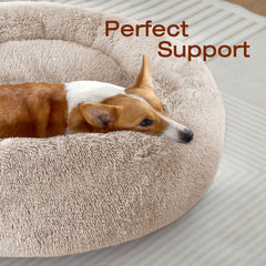 JOLLYVOGUE donut cat bed with border headrest for security