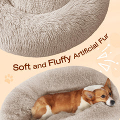 JOLLYVOGUE donut dog bed features non-slip bottom for stability