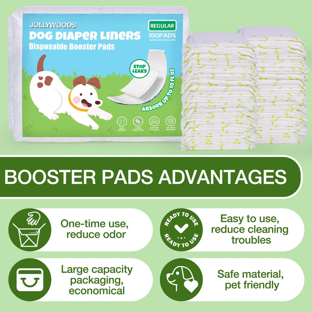 Jollywoods dog diaper liners large-pack for long-term value