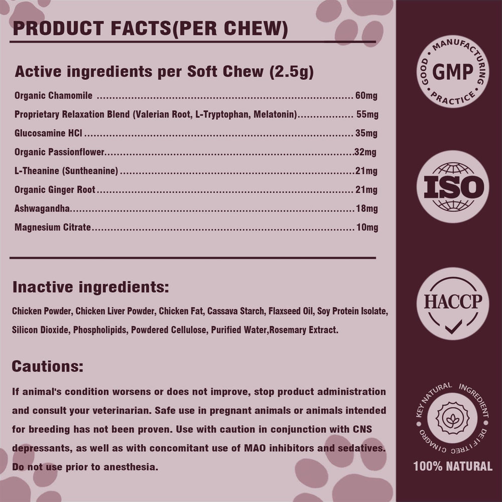 Jomielerr Calming Chews packaging shows value for households seeking consistent calm.