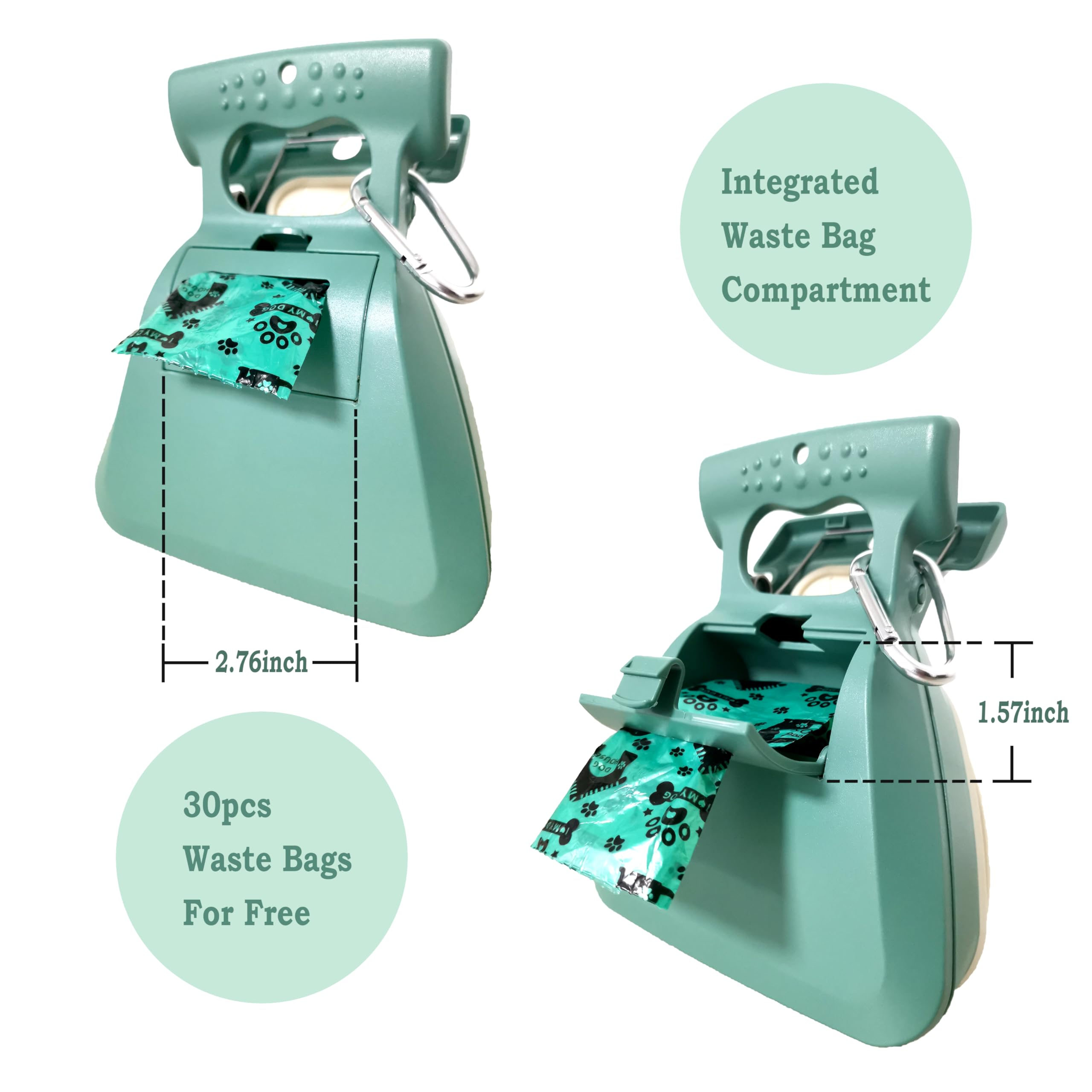 Jondarla Pooper Scooper with bag dispenser keeps bags ready for cleanup