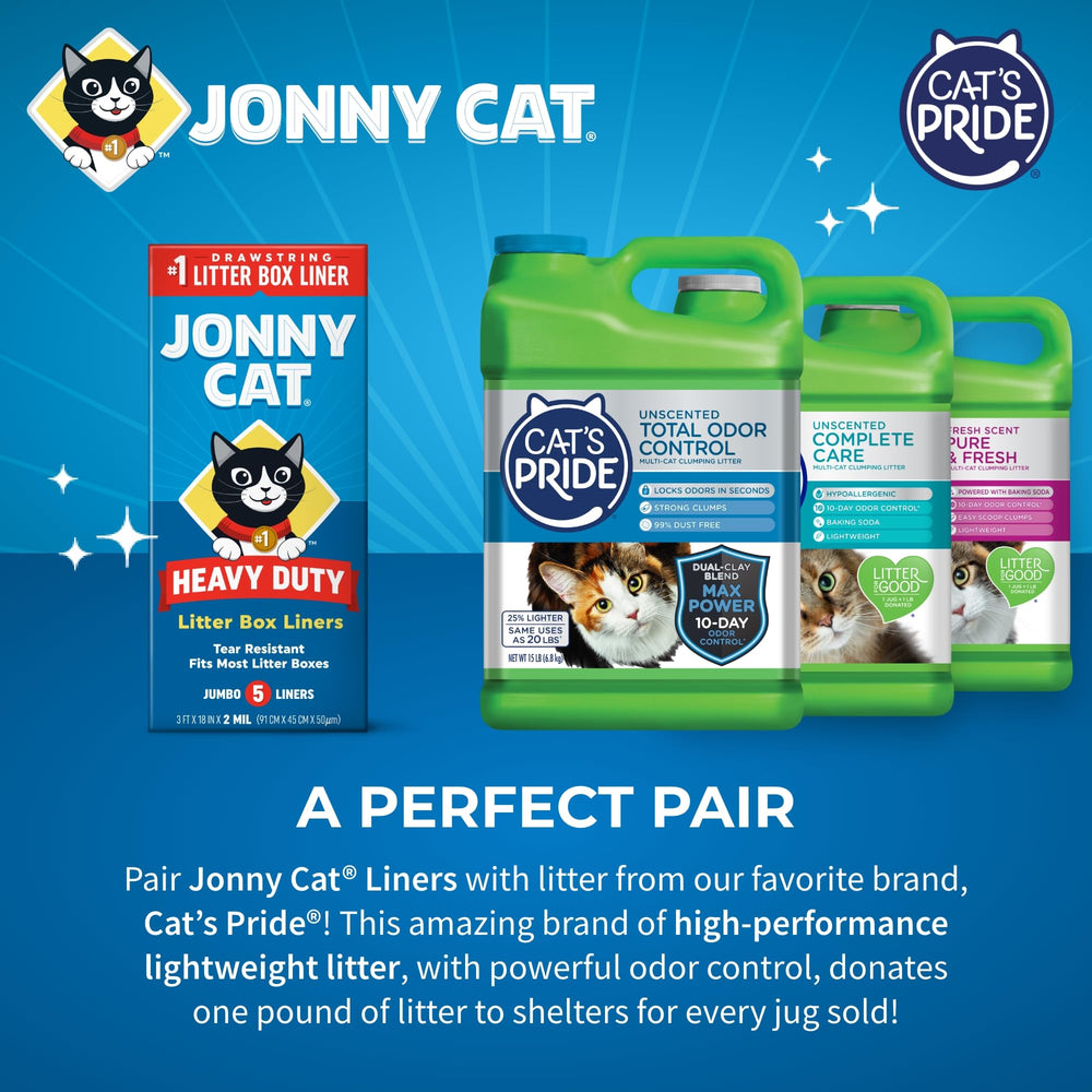 Jonny Cat easy disposal drawstring keeps hands clean.