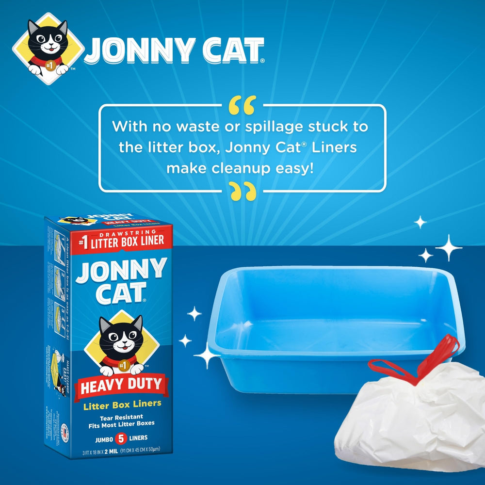 Jonny Cat leak-proof liner minimizes spills during disposal.
